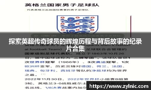 探索英超传奇球员的辉煌历程与背后故事的纪录片合集